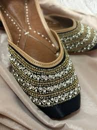 LibasBazar Hand-Embellished Leather Bridal Khussa